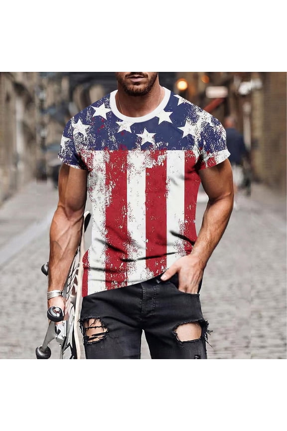 Pink T Shirts for Man Short Sleeve Crew Neck Pull-On Independence Day Tops Retro Vintage Geometric Modern T-Shirts Hot Pink,Xxxxl