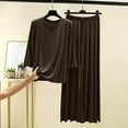 thumbnail image 1 of Dolkfu Pjs Set for Woman 3/4 Sleeve Crew Neck Pants Sets Elastic Waist Pants Soft Loungewear for Women M, 1 of 5