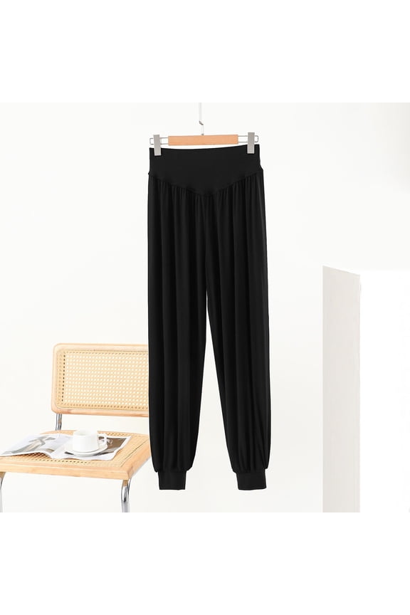 Plus Size Pants for Women Yoga Black Lounge High Rise Pajama Pants Jogger Comfy Pjs Bottoms Women's Trousers L