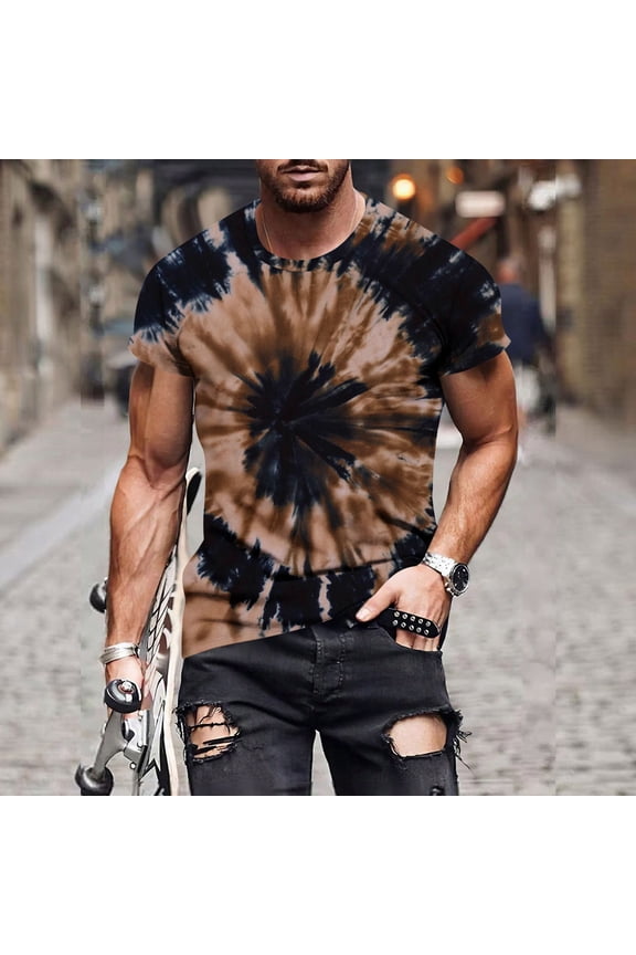 Polos for Men Boho Black Short Sleeve Crew Neck Tops Retro Vintage Abstract T-Shirts Mens Graphic T-Shirts