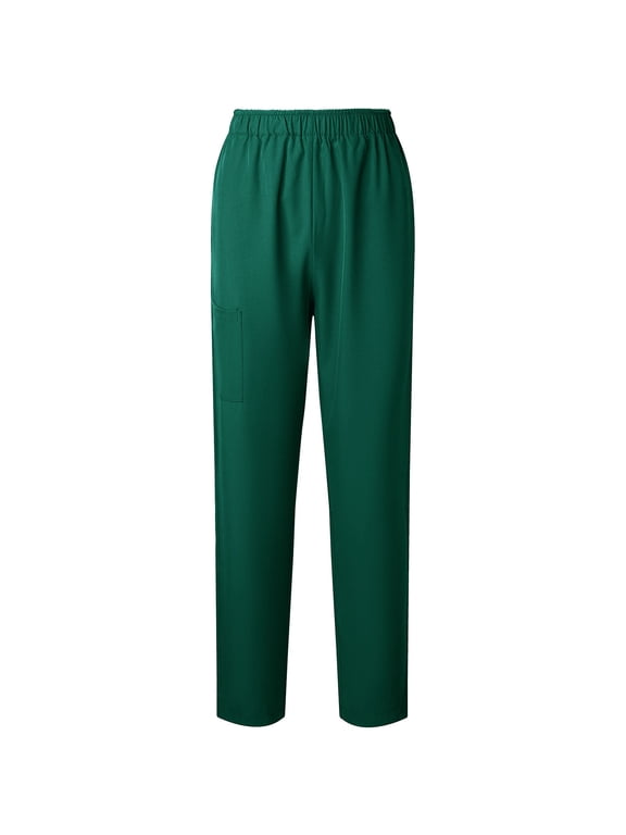 Regular Women'S Pants Refined Straight-Leg Green Joggers Pants Minimalist Solid Modern Elastic Waist Pants Army Green,L