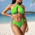 thumbnail image 1 of Dolkfu Sexy Swimsuit Womens Criss Cross High Cut Bikini Sets Two Piece Triangle Halter Women Swimwear L, 1 of 7