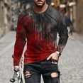 thumbnail image 1 of Dolkfu Shirts Mens Bloody Printed Casual Horrible Tees Long Sleeve Crew Neck T Shirts 2025 Tops for Men,L, 1 of 5