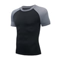 thumbnail image 1 of Dolkfu Shirts for Men Color Block Active Gray Short Sleeve Tee Shirt Crew Neck Muscle Fit Tees for Men XXL, 1 of 5