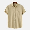 thumbnail image 1 of Dolkfu Short Sleeve Graphic&nbsp;Tees Yellow Collared Tops Solid Refreshing Button-Up Shirts True Classic&nbsp;Tees&nbsp;Men, 1 of 5