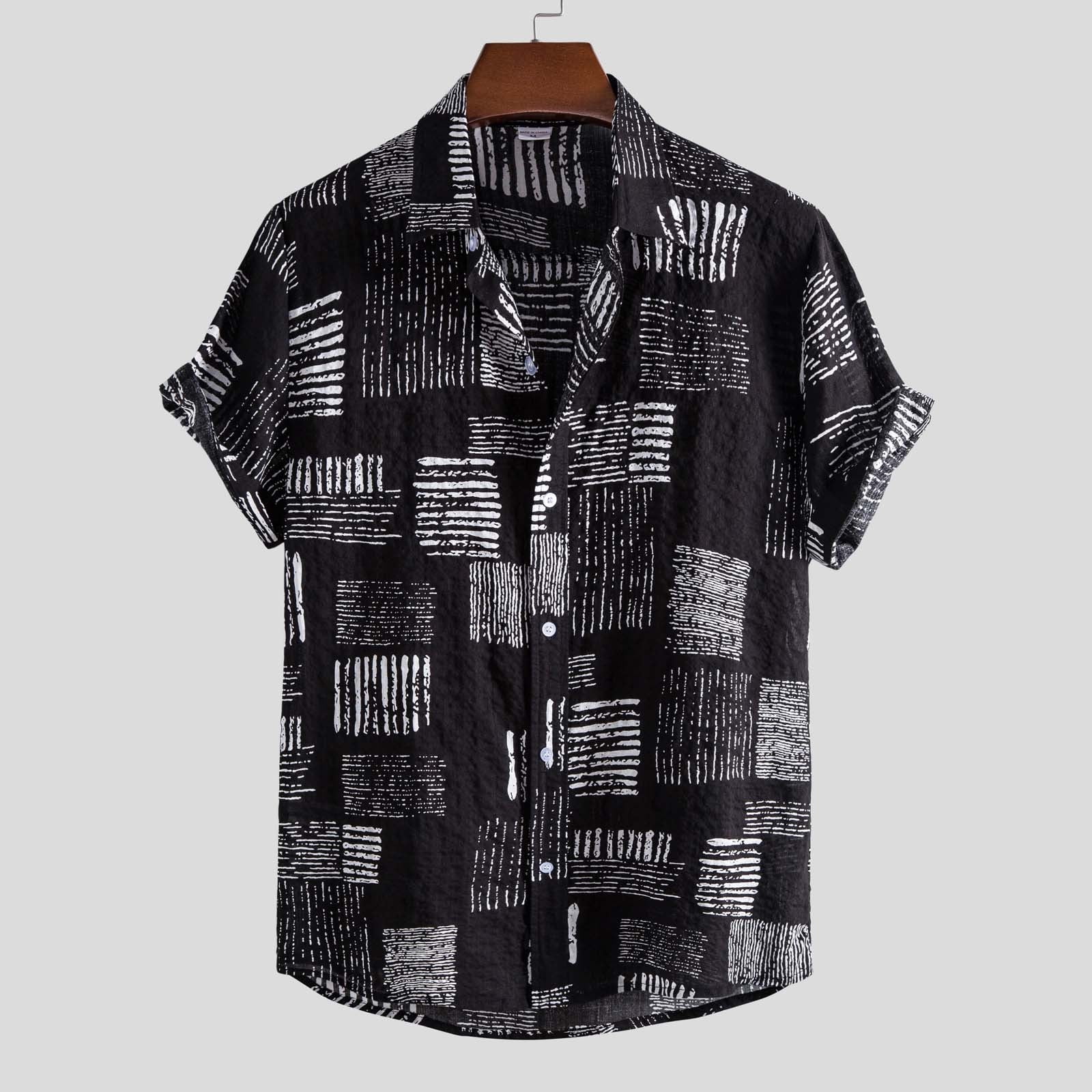 Dolkfu Short Sleeve Mens Shirts Big and Tall Buttonup Shirts Work T