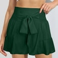 thumbnail image 1 of Dolkfu Shorts for Ladies High Waist Ruffle Bow Bloomer Shorts Comfy Y2k Cute Green Women's Shorts S, 1 of 6