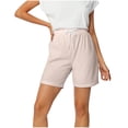 thumbnail image 1 of Dolkfu Shorts for Women Summer Athletic High Waist Drawstring Shorts Running Beige Gym Women's Shorts L, 1 of 6