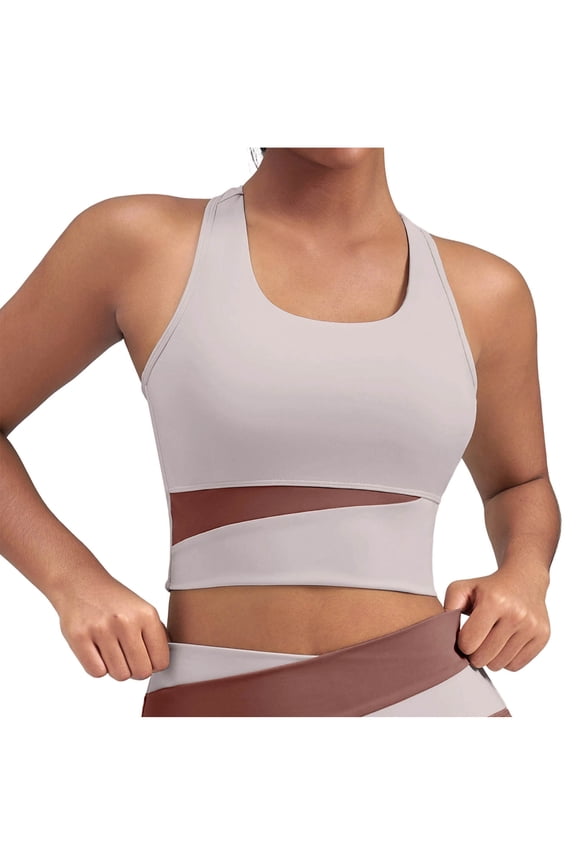 Sleeveless Flowy Tank Tops for Women Polyester Red Crew Neck Yoga Clothing Patchwork Refreshing Pull-on Modern Tank Tops Wine,S