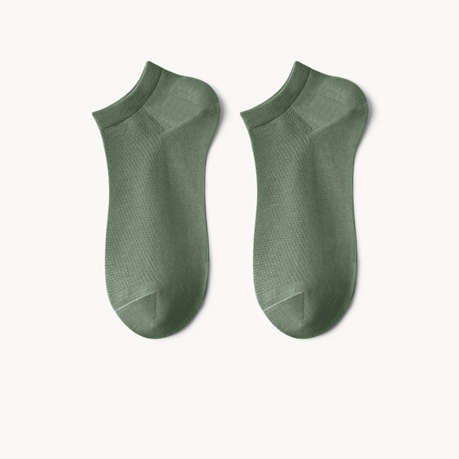 Dolkfu Socks Mens Low-Cut Green Thin Ankle Socks Men's Wicking 5 Pairs Athletic Socks