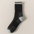 thumbnail image 1 of Dolkfu Socks for Men Black Cotton Thick 5 Pairs Crew Socks No Show Color Block Men's Wool Socks, 1 of 5