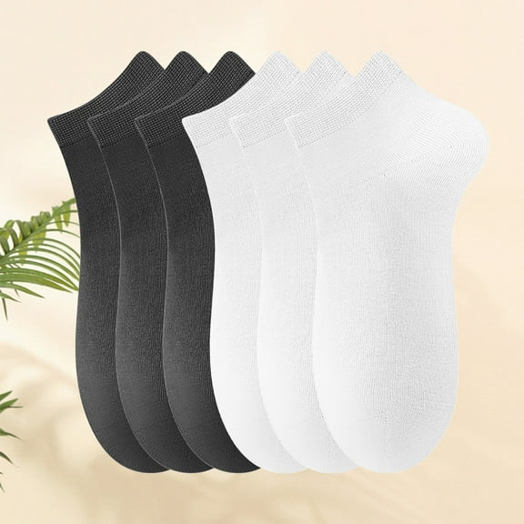 Dolkfu Socks for Men Size 13-15 Cotton Breathable Ankle Socks Men Thin 6 Pairs Athletic Socks