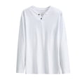thumbnail image 1 of Dolkfu Summer Shirts for Man V Neck Cotton Long Sleeve Solid Basic Basic T Shirts Men Trendy Tops,M, 1 of 8