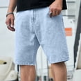 thumbnail image 1 of Dolkfu Summer Shorts Men Drawstring Denim Loose Jean Shorts Classic Fit Elastic Waist Tapered Mens 5 Inch Shorts 36, 1 of 8