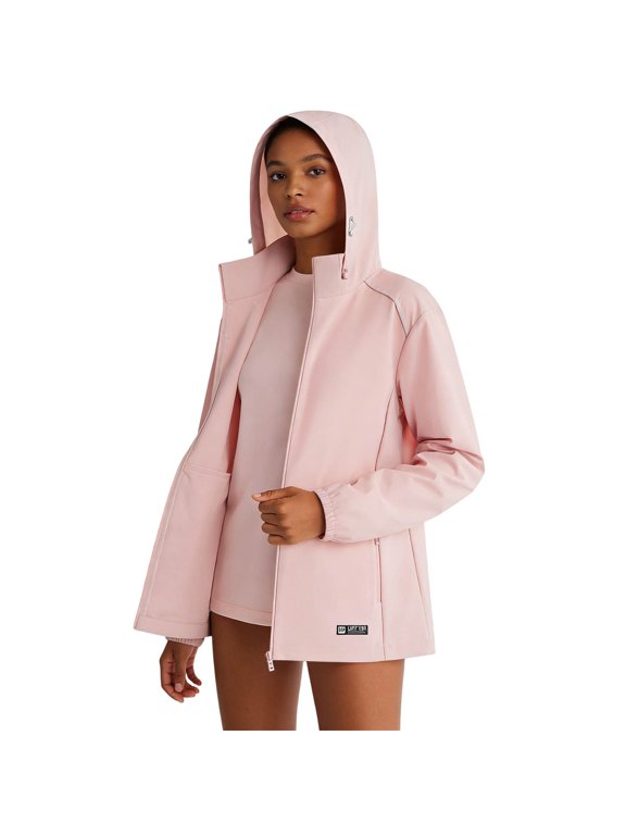 Sunflower Print Women'S Coats, Jackets & Vests Zip Mock Neck Full Zip Pink Long Sleeve Performance Solid Casual Modern Jackets Pink,Xxxxl
