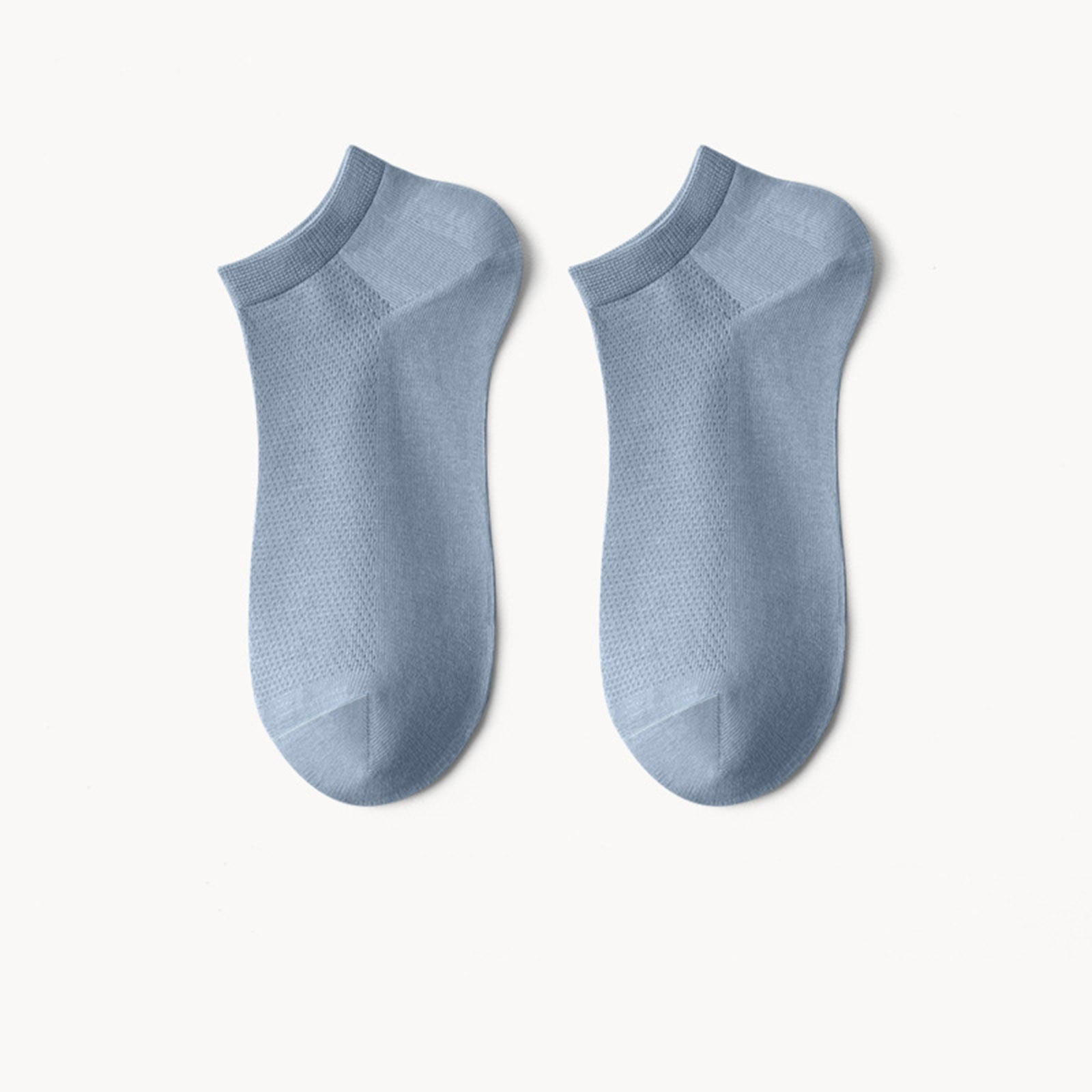 Dolkfu Thin Socks for Men Size 13-15 Low-Cut Blue Ankle Socks 5 Pairs Men's Wicking Athletic Socks