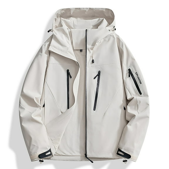 Dolkfu Waterproof Winter Jackets for Women Track White Hooded Windbreaker Windproof Athtletic Jacket Coats for Women S