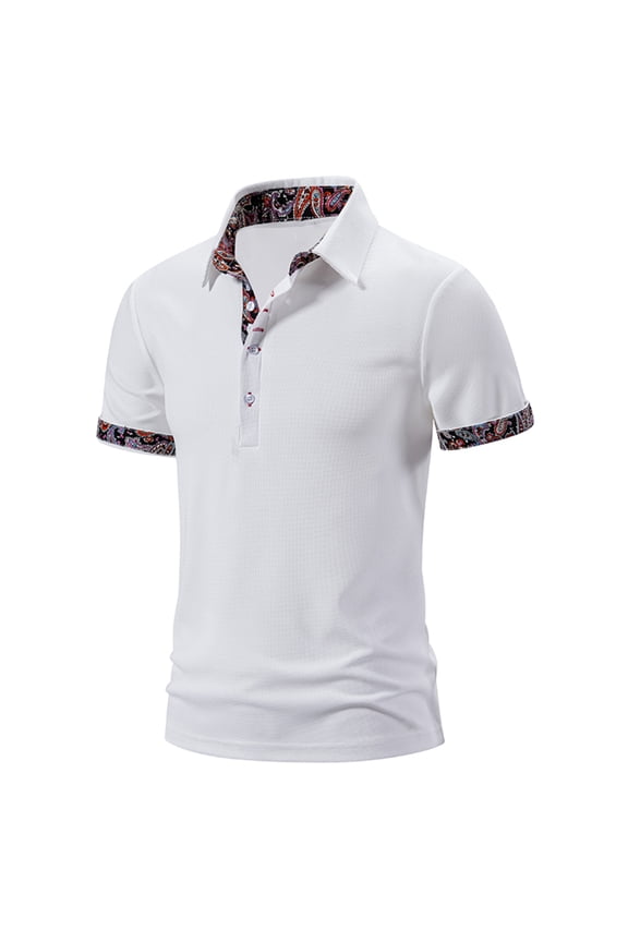 White Shirts&nbsp;for Men Boho Short Sleeve Crew Neck Tops Paisley Retro Vintage Polos Mens T-Shirts