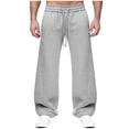 thumbnail image 1 of Dolkfu Wide Leg Men Pants Drawstring Gray Athletic Sweatpants Open Bottom Baggy Plus Size Mens Trouser,M, 1 of 8