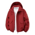 thumbnail image 1 of Dolkfu Winter Jackets for Women Hooded Red Hiking Windbreaker Performance Track Jacket Coat for Women L, 1 of 2