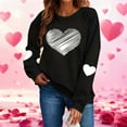 thumbnail image 1 of Dolkfu Women Sweatshirts Love Heart Black Valentines Pullover Shirts Crewneck Plus Size Active Womens Tops L, 1 of 9