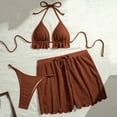 thumbnail image 1 of Dolkfu Women Swim Suit Bikini Ruffle High Waisted Swim Sets Boyshorts 3 Piece Elastic Women Bathing Suit S, 1 of 3