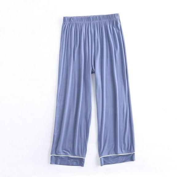 Dolkfu Women's Pants Casual High Waisted Drawstring Blue Pajama Pants Elastic Waist Sleep Loungewear Fun Pants Women M