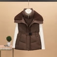 thumbnail image 1 of Dolkfu Womens Jackets Fleece Lined Brown Puffer Vest Sleeveless Doulble Layer Outerwear Coat Fall Coats for Women 2025 L, 1 of 5