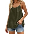 thumbnail image 1 of Dolkfu Womens Summer Tops Scoop Neck Spaghetti Strap Backless Tank Tops Sleeveless Boho Beach Womens Tees L, 1 of 5