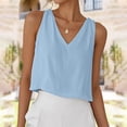 thumbnail image 1 of Dolkfu Womens Tops V Neck Cotton Linen Tank Tops Sleeveless Vacation Tees for Women S, 1 of 9