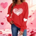 thumbnail image 1 of Dolkfu Womens Valentine's Day Sweatshirt Love Heart Pullover Red Shirts Crewneck Active Plus Size Ladies Tops M, 1 of 9