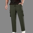 thumbnail image 1 of Dolkfu Work Men's Pants Zipper Pocket Drawstring Cargo Pants Straight Leg Relaxed Fit Outdoors Mens Casual Trousers L, 1 of 9