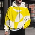 Dolkfu Yellow Sweatshirts for Men Geometric Printed Colorblocking