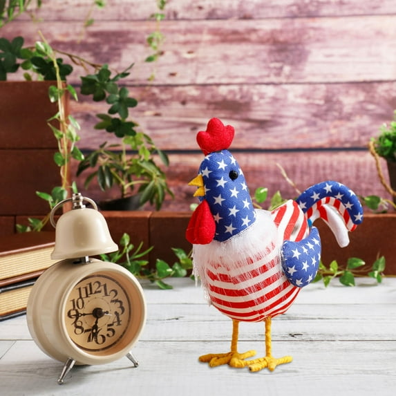 Doll*1 Clearance! Independence Day Decoration Ornament: American Flag Striped Turkey Doll Cute Chicken Bun Doll