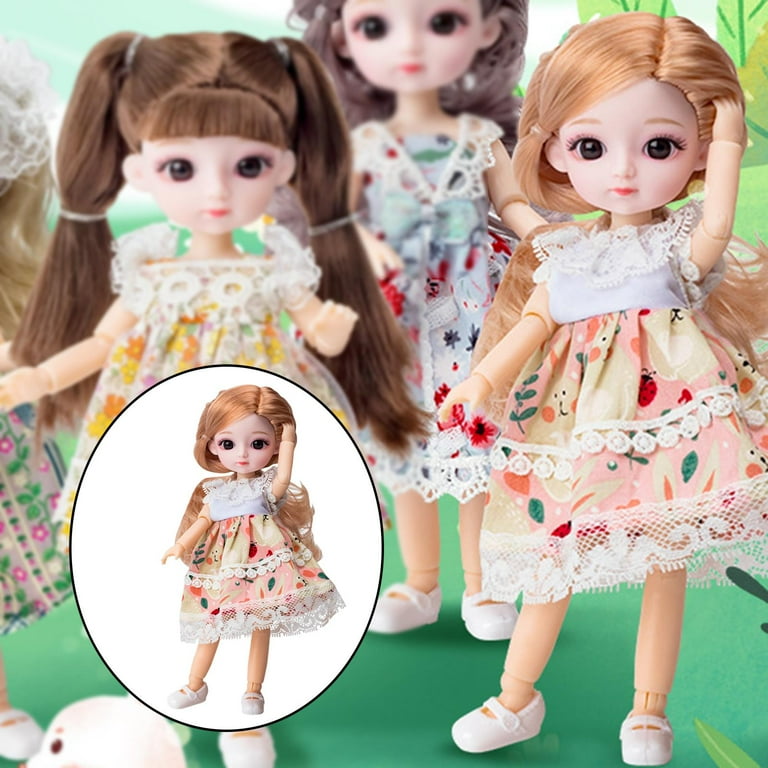 Doll 1 Joint Dolls 8 Inch Jointed Doll DIY Toys with Full Set Clothes present Birthday Gift Light