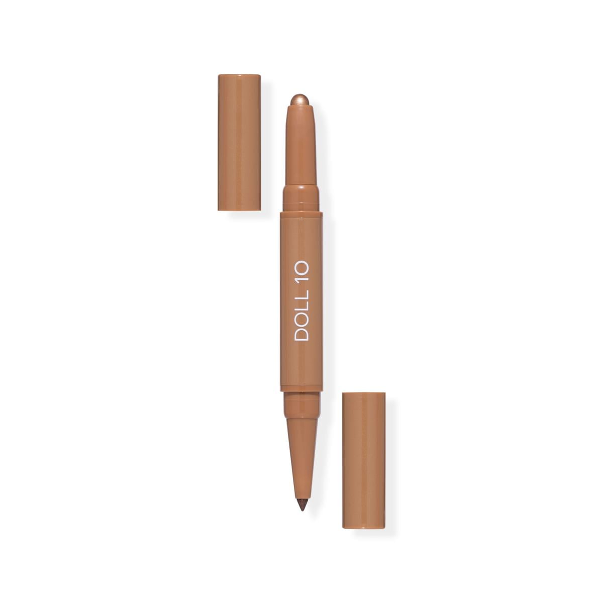 Doll 10 TCE Easy Eyeshadow Liner Wand Noir & Taupe Shimmer, Dual-Ended Eye Makeup Tool, 0.72 g