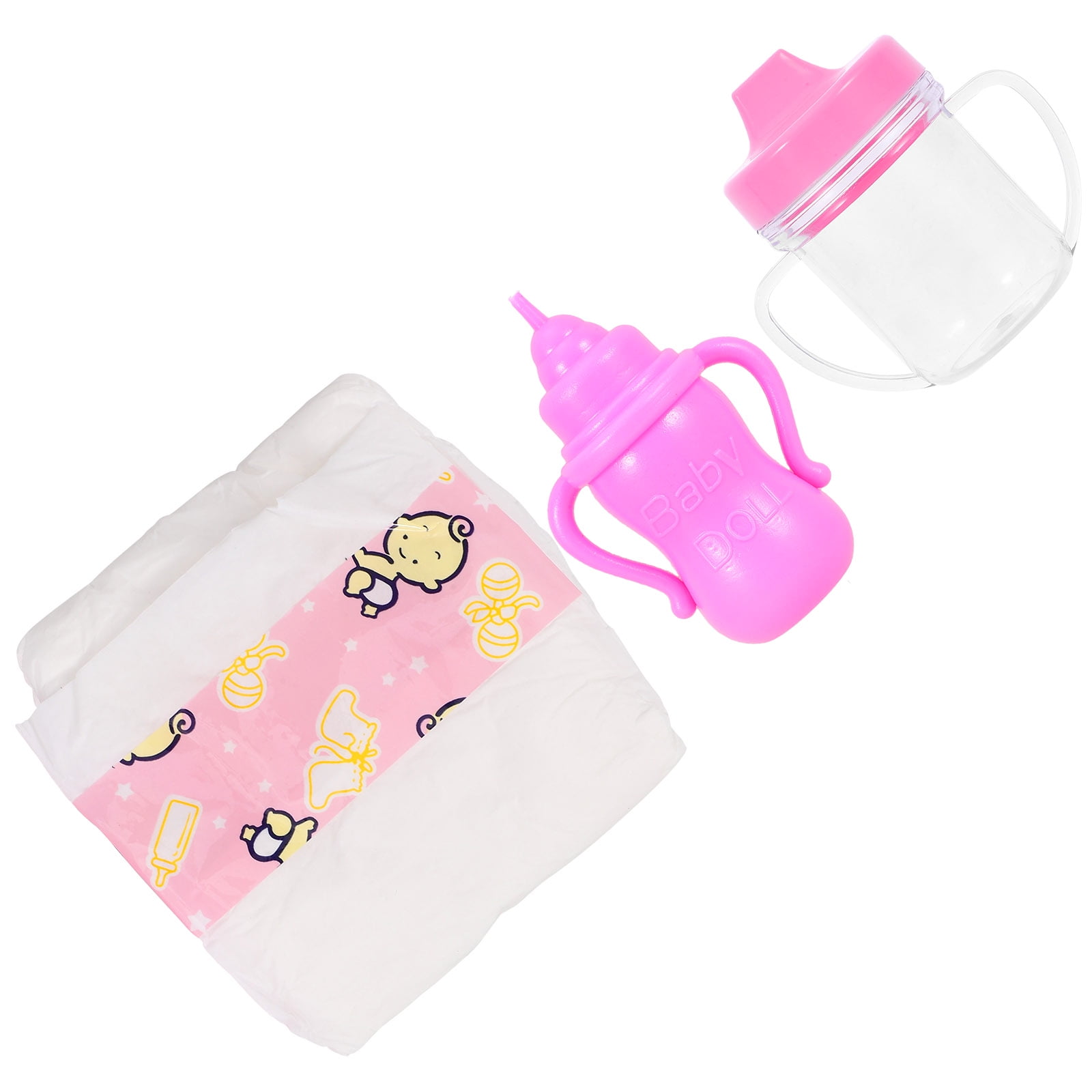 Doll Accessories Kids Pretend House Toy Baby Girl Toys Feeding Bottle Puzzle Plastic