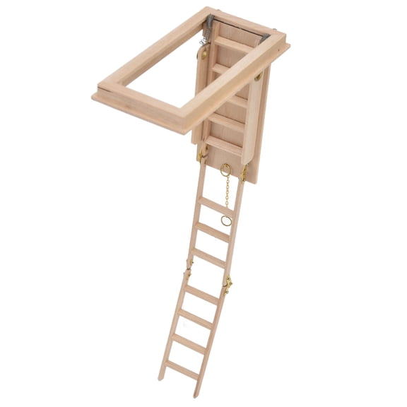 Doll Accessories Wood Material Simple Installation Miniature Stairs Gift for 3-6 Year Old