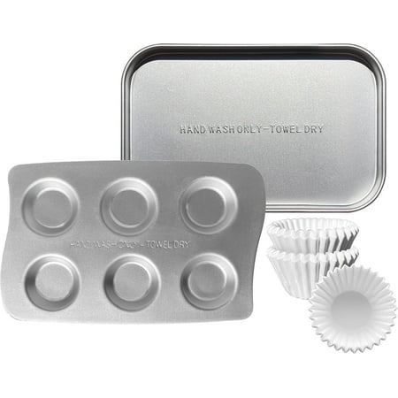 Doll Buddies Cupcake Play Baking Playset with 2 Aluminum Pans and 75 Liners, Compatible with Easy Bake Oven