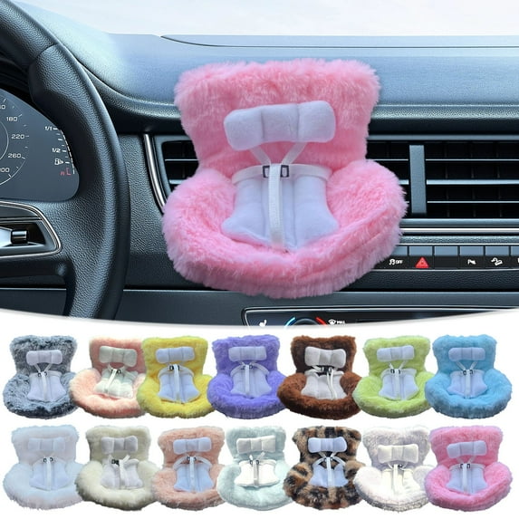 Doll Car Seat for 17cm Dolls with Safety Seat Air Vent Clip and Desktop Stand, Cute and Functional Car seat for Doll Fans, Collectors 15*12*6cm -C