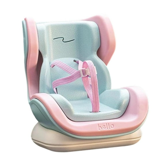 Doll Car Seat for Dolls with Soft Cushion, Air Vent Clip and Desktop Stand, Cute and Functional Car Ornament for Doll Fans and Collectors (Yelllow)