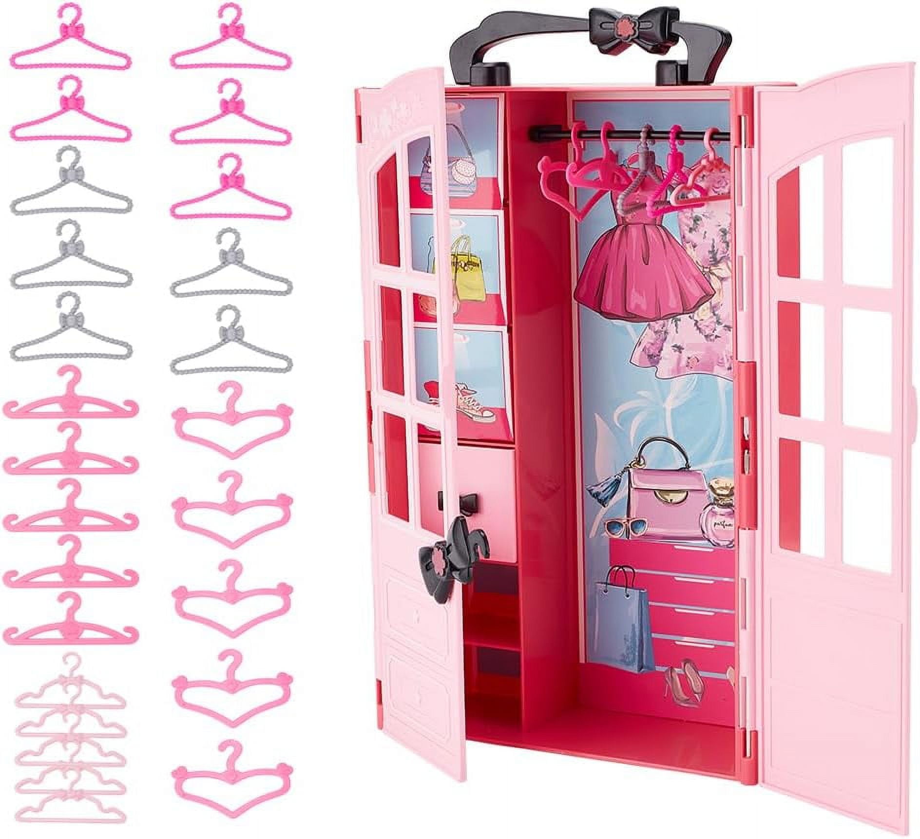 Doll Closet with 25pcs Hangers Dollhouse Furniture