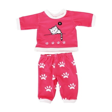 Doll Clothes, 18 Inch Doll Pajamas, Casual Sleepwear Set for 18 Inch Girl Dolls, Elastic Fabric, Wrinkle Resistant, Handcrafted Durable Stitching, Easy To Wear Dress Up Accessory