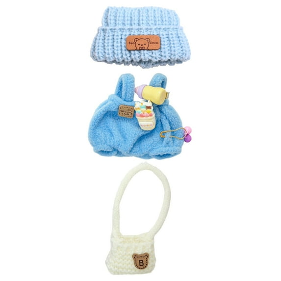 Doll Clothes & Accessories Set - Outfits for 11-inch Dolls,Includes Camera,Backpack & Bottle Pendant,Perfect Dress-Up Accessories,Doll Fashion Set ,Dress-Up Kit,Doll Clothing Collection(Blue)