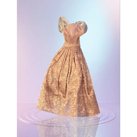 Doll Clothes Gold Ball Evening Gown Bodice Top One Peice Fits LOL OMG Clone Bratz