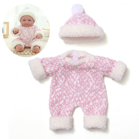 Doll Clothes Set, Winter Fluffy Pajamas Outfit for 12 Inch Dolls, Doll Clothes Dress Outfits Costumes Dolly Pretty Doll Clothes Christmas Birthday Gift