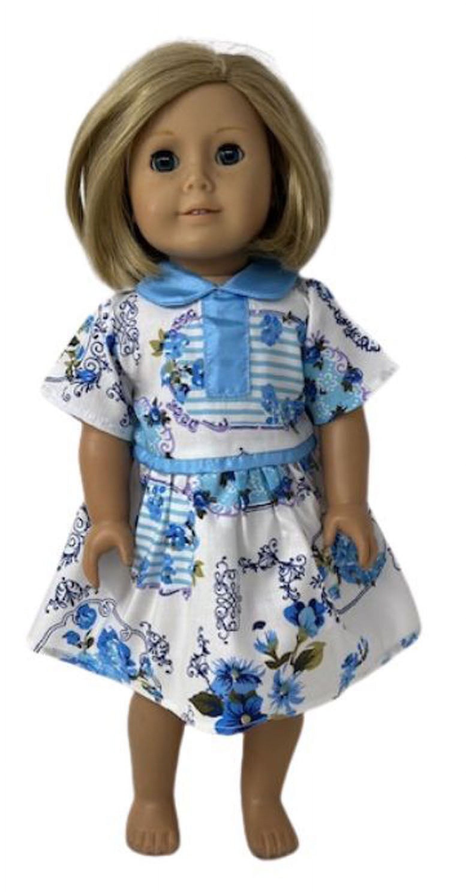 Doll Clothes Superstore Blue Flowers Dress Compatible With 18 Inch Girl