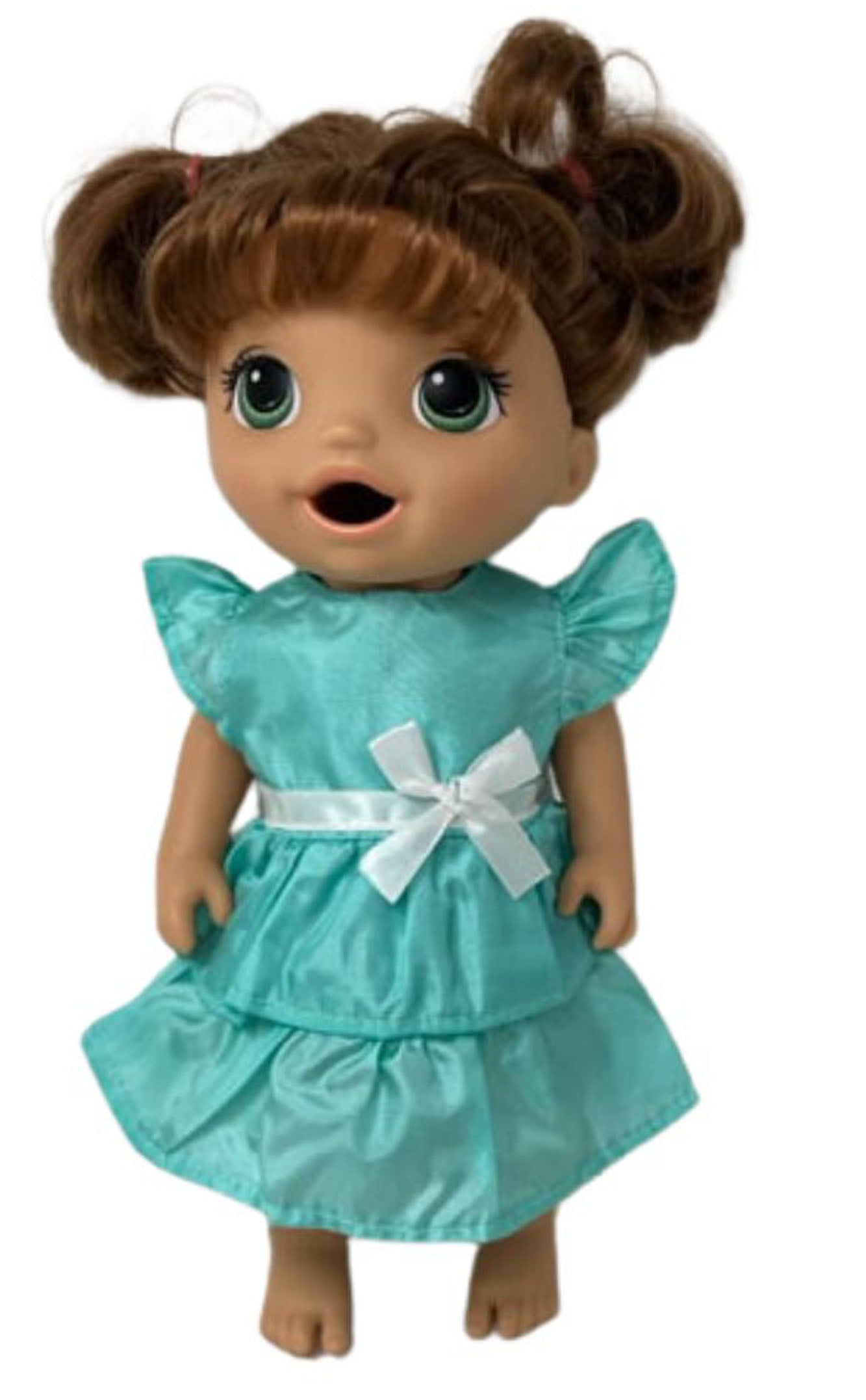 Doll Clothes Superstore Mint Green Ruffle Dress Fits 12 Inch Baby Alive