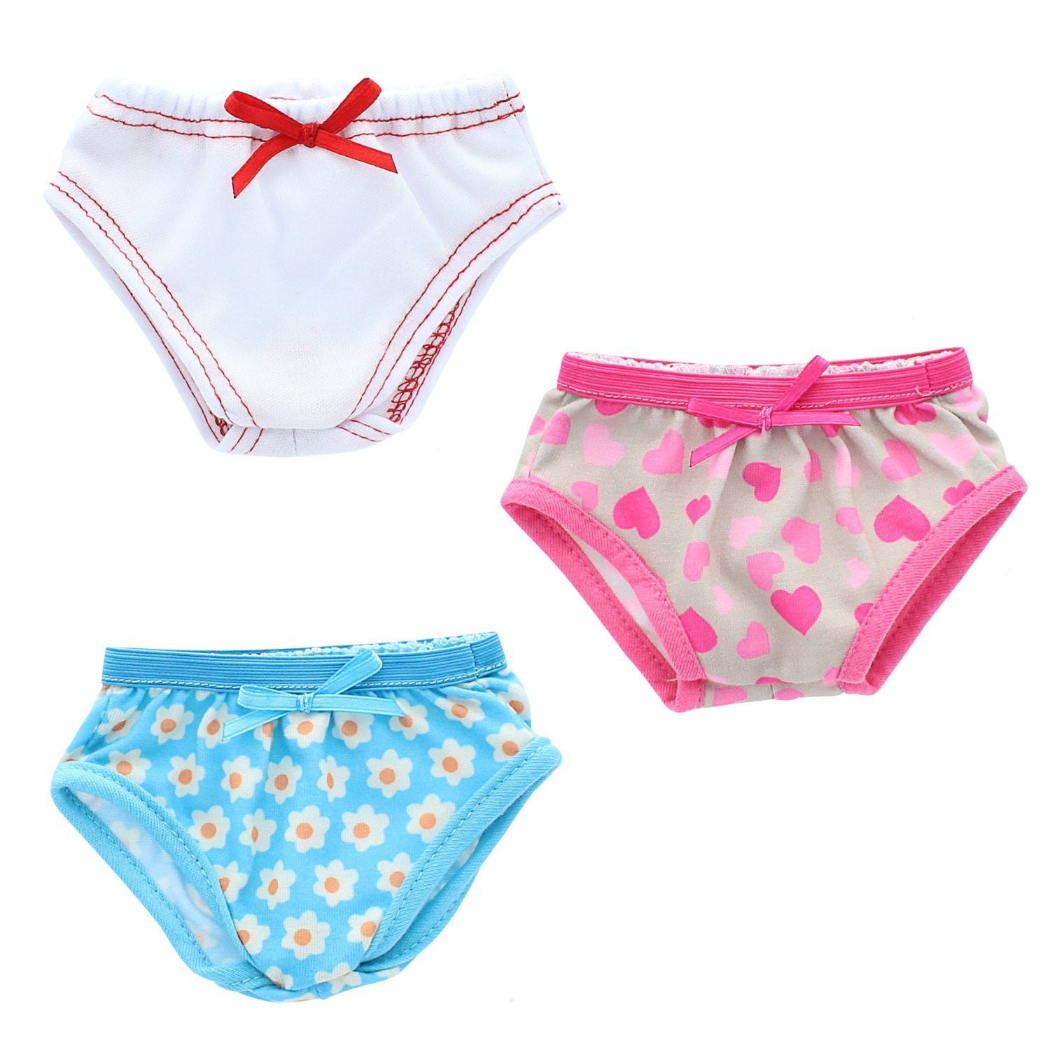 Pink Butterfly Closet 3-Piece Underwear Panties Set for American Girl 18  inch Dolls