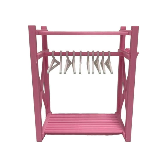 Doll Clothes Wardrobe Organizer with Hangers, Portable Storage Closet for 15Cm 17Cm Doll Accessories And Outfits, Dollhouse Furniture for Display And Organization